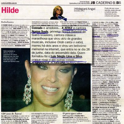 JB Caderno B - Hildegard Angel - 08/05/2008 - Norma Suely