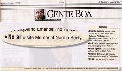 O GLOBO - Joaquim Ferreira - 11/06/2008 - Norma Suely